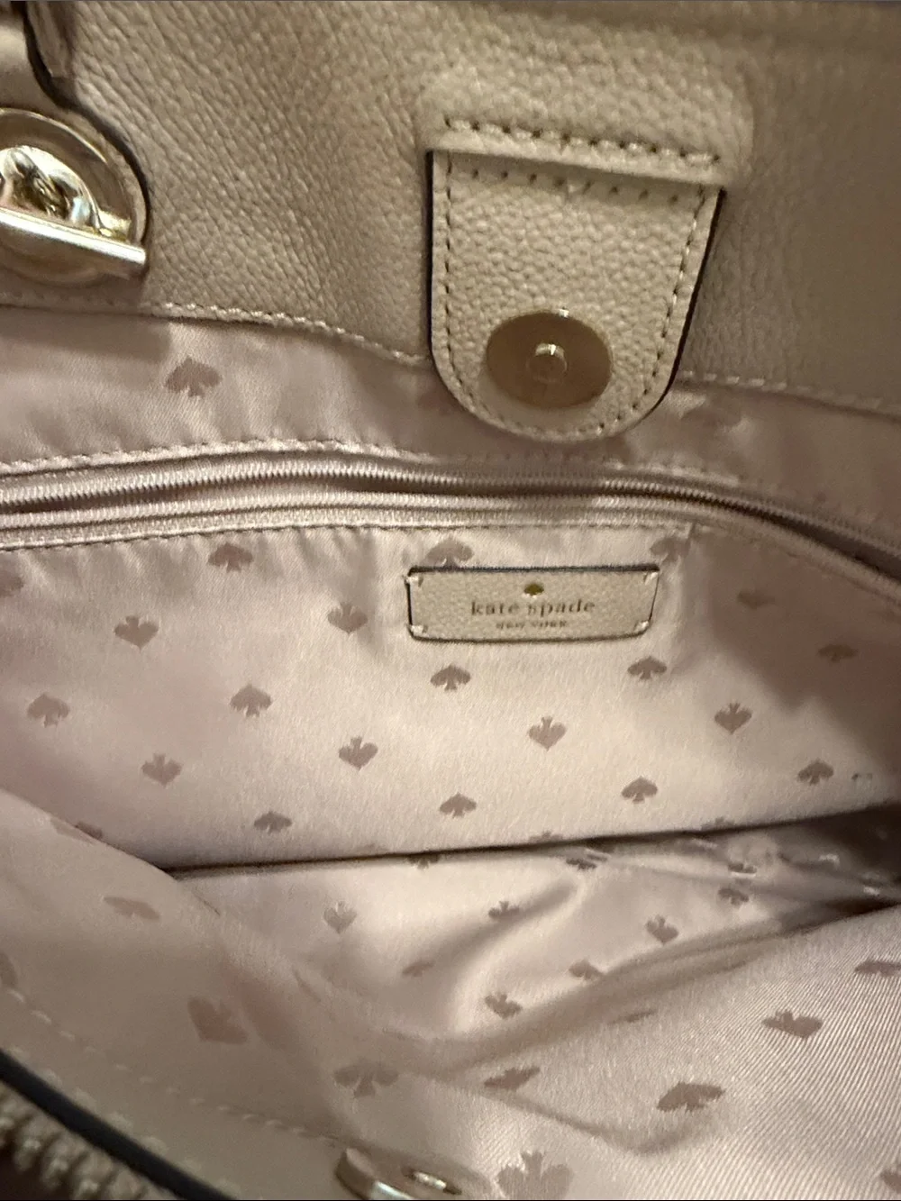 kate spade Dusty Taupe Leather Chain-Handle Tote